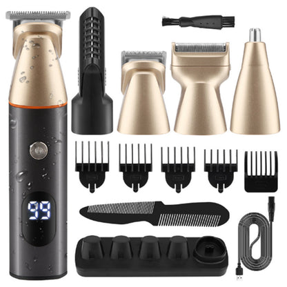 Electric Hair Clippers Kit Cordless Hair Trimmer for Body Facial Gold and Black
