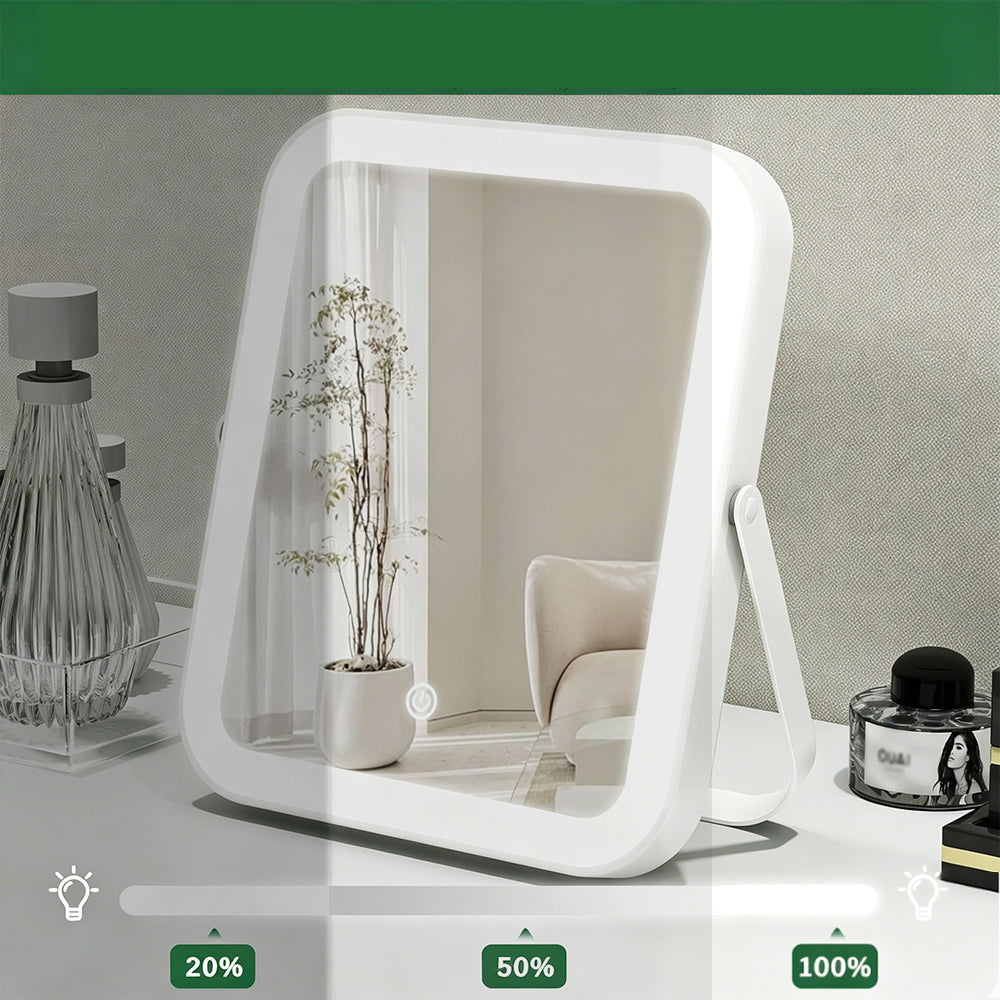 Travel Makeup Mirror with Lights LED Vanity Mirror with Dimmable Touch Button