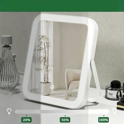Travel Makeup Mirror with Lights LED Vanity Mirror with Dimmable Touch Button