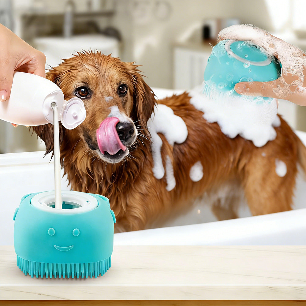 6PCS Dog Bath Brush Set Shampoo Brush Finger Toothbrush for Dogs Cats