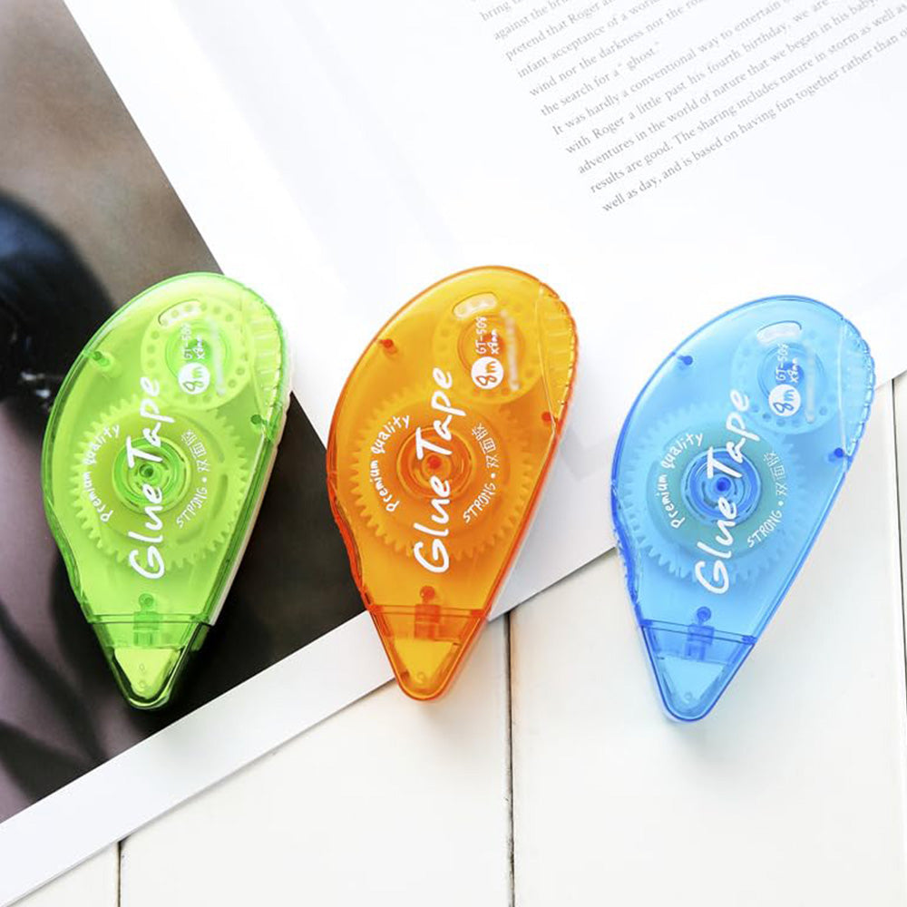 8Pcs Double Sided Tape with Roller Dispenser for Scrapbooking Photo Craft