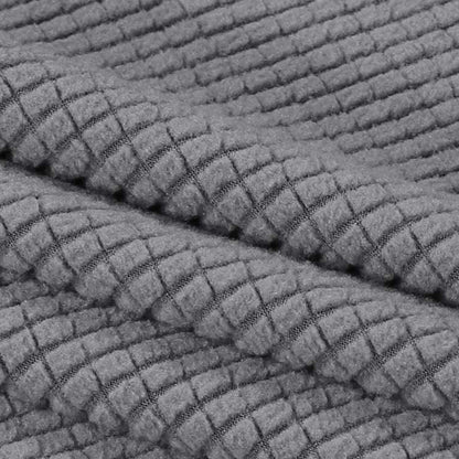 Elastic Jacquard Footrest Cover with Textured Stripes and Elastic Strap - Ligth Grey