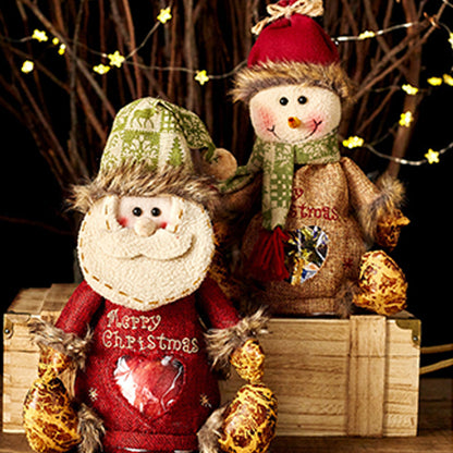 3 Pack Christmas Gift Bags with Zipper Burlap Candy Apple Pouch