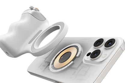 Phone Camera Grip with Selfie Light and Tripod for Photography TikTok-White