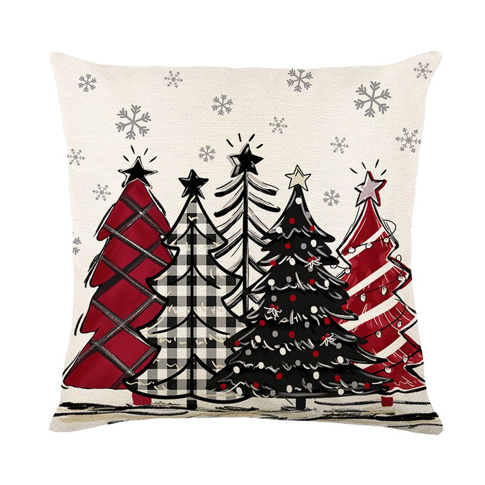 4Pcs Christmas Cushion Pillow Covers 45x45cm Joy Xmas