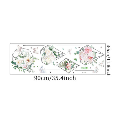 Flower Hanging Basket Wall Sticker Tree Leaves Plant Natual Wall Decal