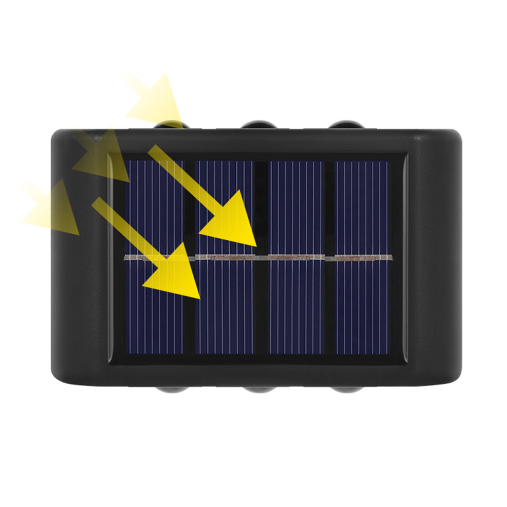 6 LED Solar Wall Light ââ‚?Waterproof Outdoor Fence Light with Convex Lens White Light