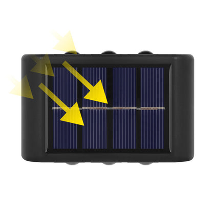 6 LED Solar Wall Light ââ‚?Waterproof Outdoor Fence Light with Convex Lens White Light