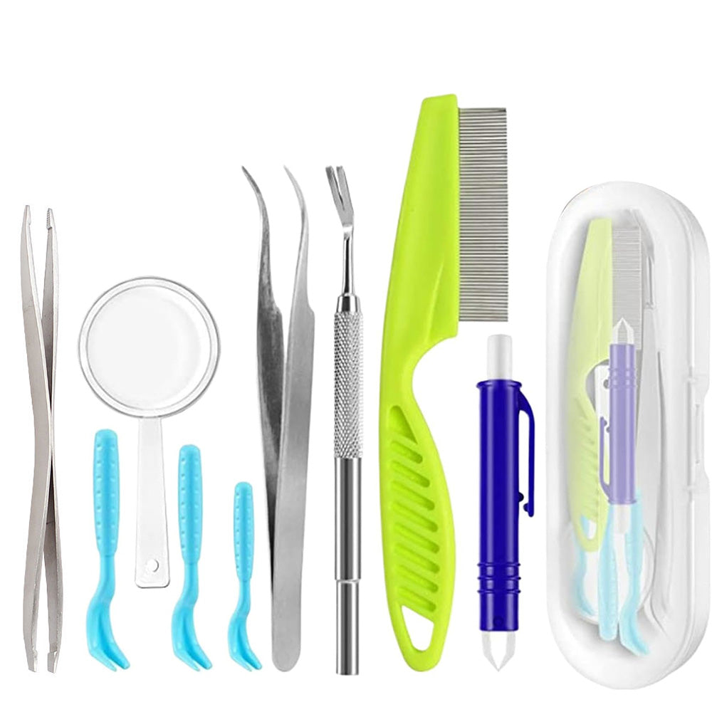 12 in 1 Stainless Steel Tick Removal Tool Kit