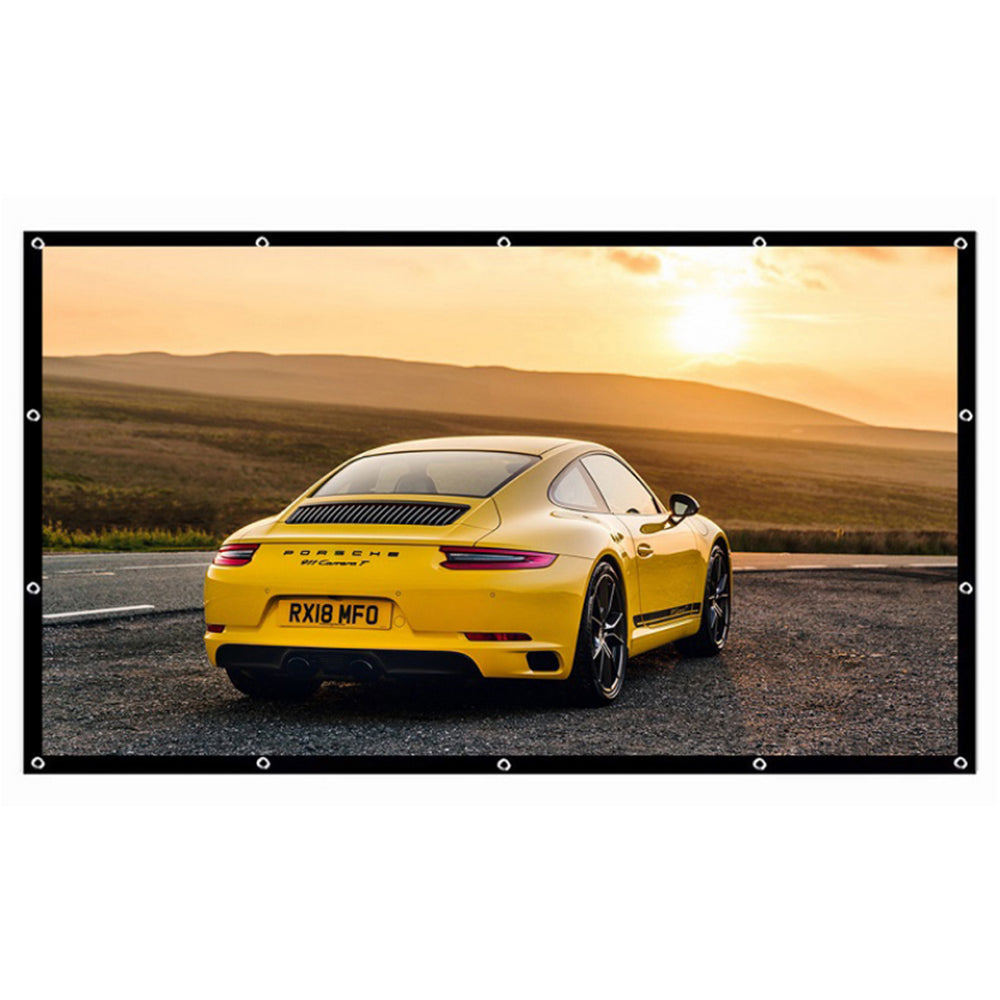 120 inch Projector Screen Cloth Foldable 16:9 HD Hanging Movie Screen for Home Outdoor