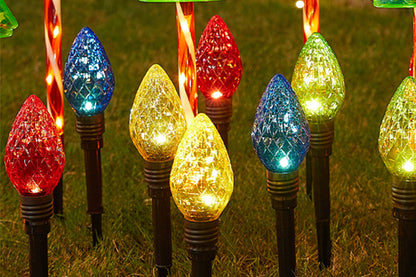 2Pcs LED Strawberry Pathway Lights Solar Powered Outdoor Decoration for Yard