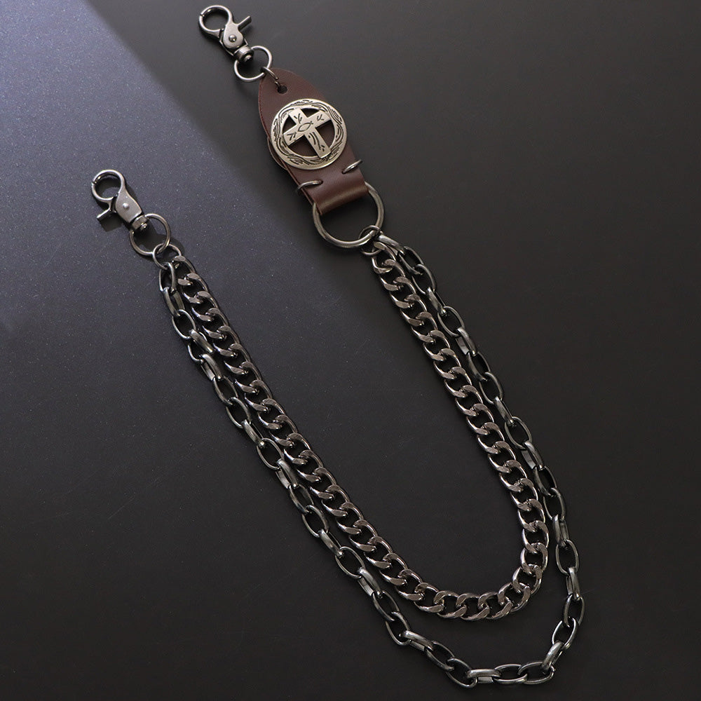 Punk Pant Chain Key Jean Wallet Chain - Double-layer Brown
