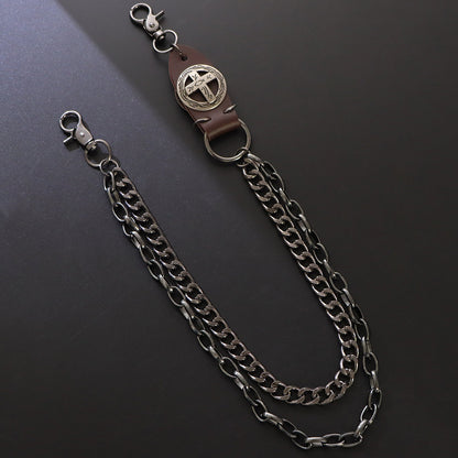 Punk Pant Chain Key Jean Wallet Chain - Double-layer Brown
