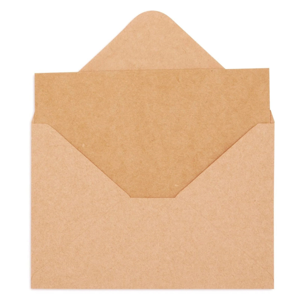 20 Sets Blank Folded Greeting Cards and Self Seal Envelopes - Khaki