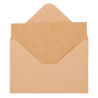 20 Sets Blank Folded Greeting Cards and Self Seal Envelopes - Khaki