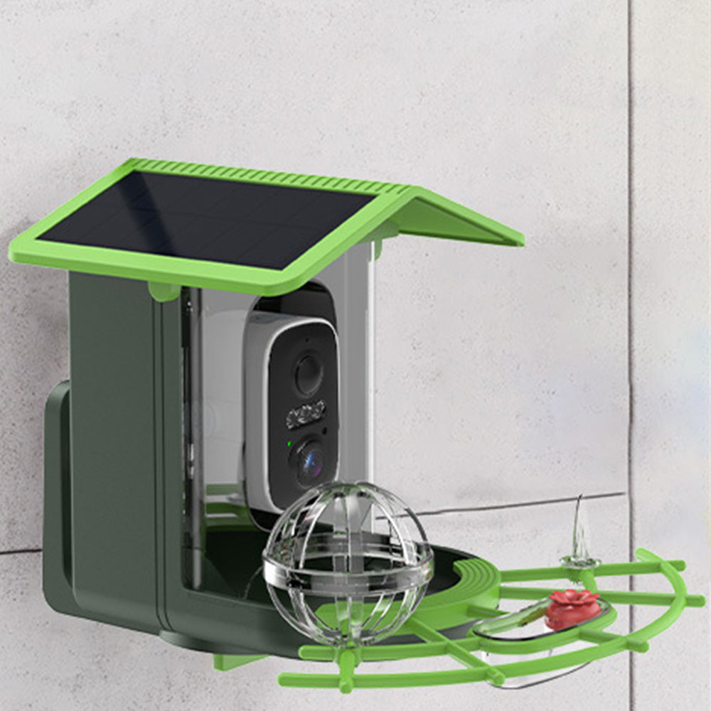 Outdoor Solar Powered Waterproof Bird Feeder with Camera for Garden