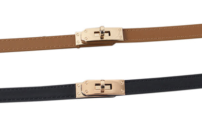 Skinny Belts for Women Dresses PU Leather Adjustable Waist Belt for Pants Jeans