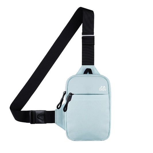 Water-Resistant Sling Bag Small Crossbody Chest Bag for Men Women Light Blue