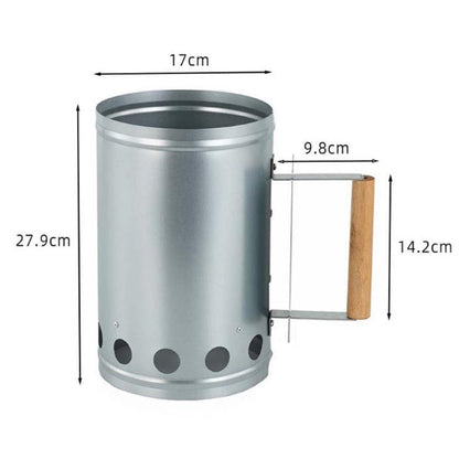 Charcoal Starter Chimney Bucket BBQ Coal Starter for Rapid Fire