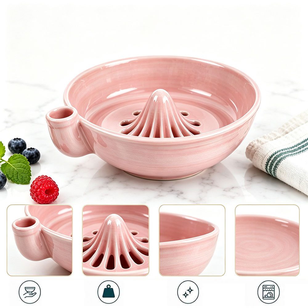 Ceramic Swirl Colander Bowl for Washing Draining and Serving - Pink
