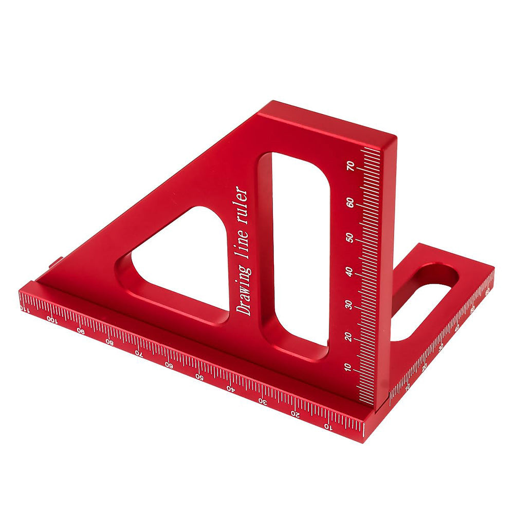 Multi-Angle Measuring Ruler Kit 45/90 Degree Aluminum Alloy Protractor Drawing Line Miter Triangle Tool for Woodworking