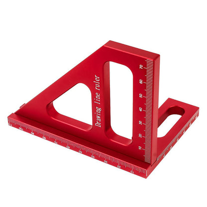 Multi-Angle Measuring Ruler Kit 45/90 Degree Aluminum Alloy Protractor Drawing Line Miter Triangle Tool for Woodworking