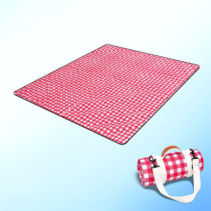 Outdoor Picnic Blanket Splash-resistant Foldable Travel Mat 203x203cm-Red