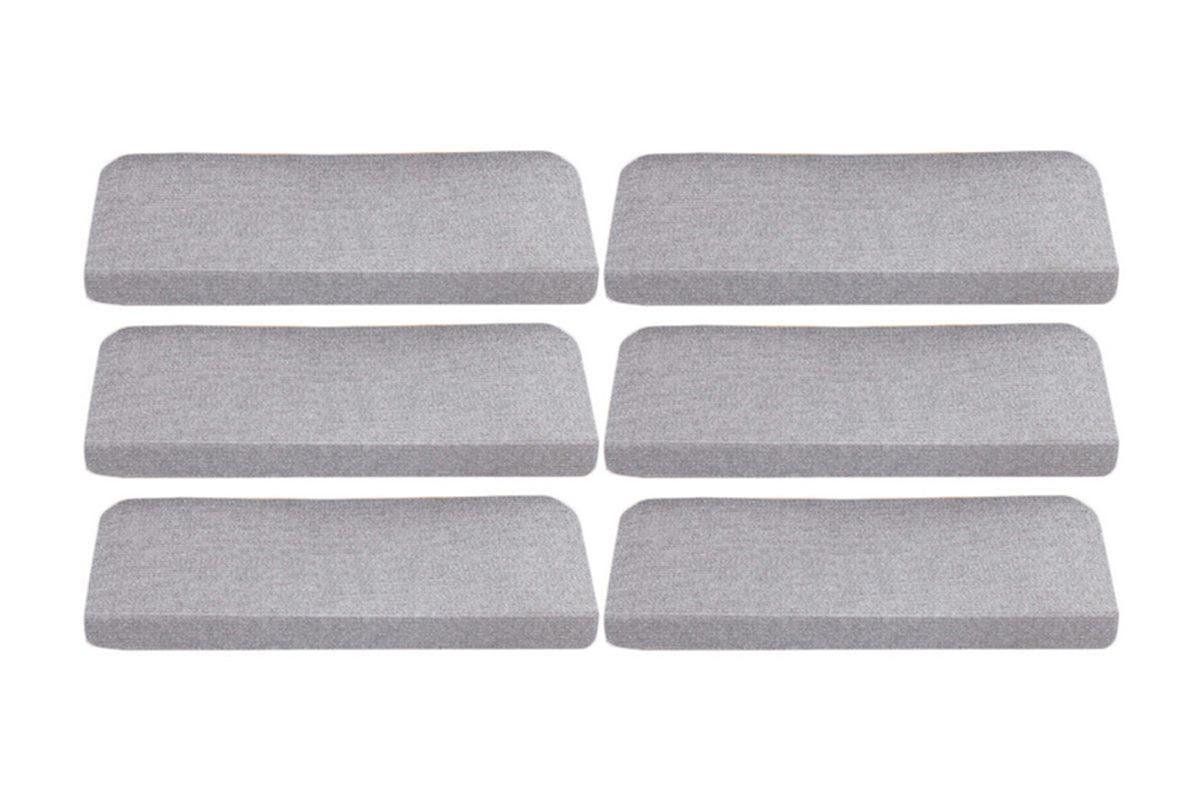 6Pcs Stairs Tread Mat Self-adhesive Cling Non Slip Wear-Resistant Carpet Mat-Gray
