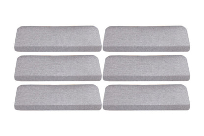 6Pcs Stairs Tread Mat Self-adhesive Cling Non Slip Wear-Resistant Carpet Mat-Gray
