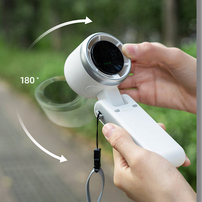 Portable Handheld Turbo Fan with 5-Speed Settings Mini Travel Fan for Beach and Outdoor Use White