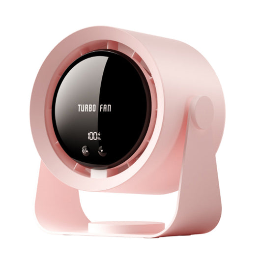 Digital Display Desk Fan Air Circulator Quiet Fan 100 Speeds Adjustable Table Fan for Camping Office Dorm Pink