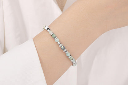 Gift for Women Moonstone Bracelet Amazonite Jasper Stainless Steel Bracelet -Best Friend