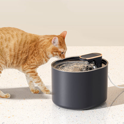 Pet Smart Water Fountain Automatic Shut Off with Red Light Indicator-Black