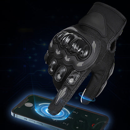 Pair of Touchscreen Riding Motorcycle Gloves Full Finger Non-slip Gloves