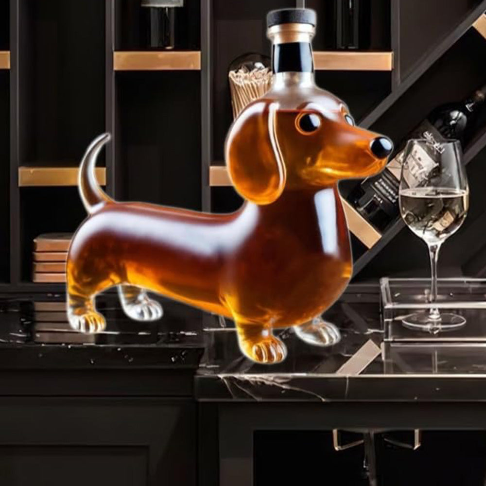 Novelty Dachshund Dog Shape Whiskey Bottle Glass Tumbler Wine Container