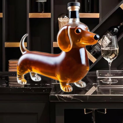 Novelty Dachshund Dog Shape Whiskey Bottle Glass Tumbler Wine Container