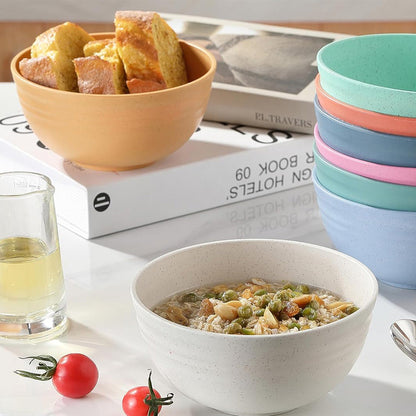 8-Piece Wheat Straw Cereal Bowls ââ‚?Durable, Microwave & Dishwasher Safe
