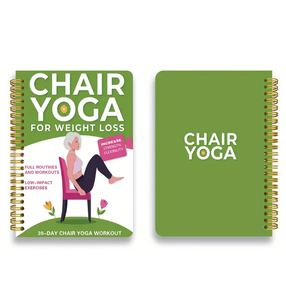 Chair Yoga Book Home Fitness Training Journal-Green