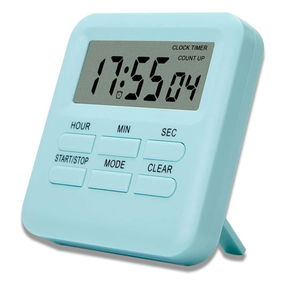 3-in-1 Electric Digital Timer Multi-Functional Loud Alarm Clock for Kitchen Gym Classroom Blue