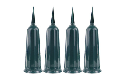 8Pcs Grave Ground Stake Vase Cemetery Memorial Vase with Spikes Resin Cones Flowers Holder-Green