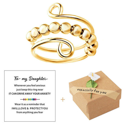 2Pcs To My Daughter Fidget Ring for Anxiety-gold