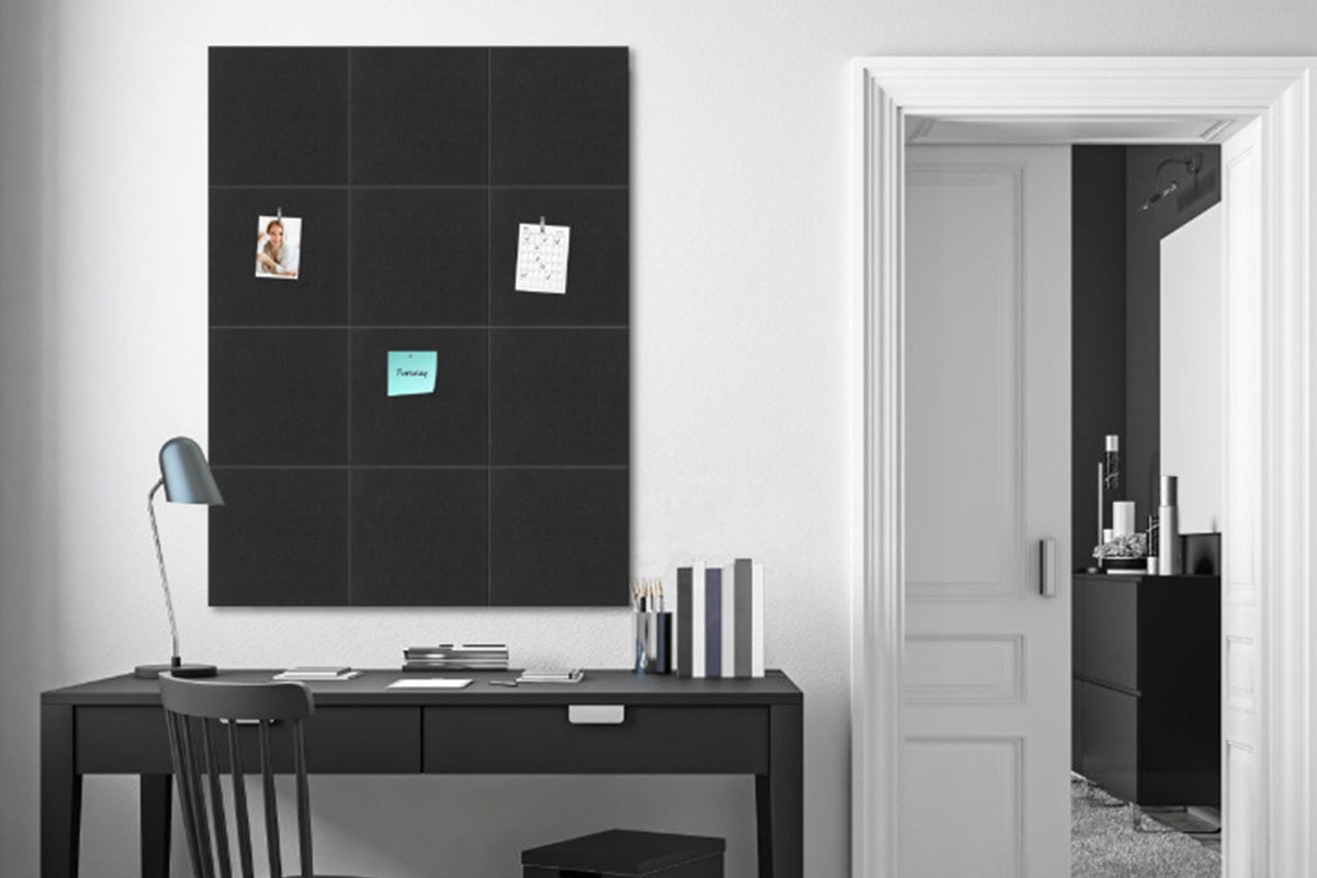 12 Piece Large Felt Bulletin Boards - Black