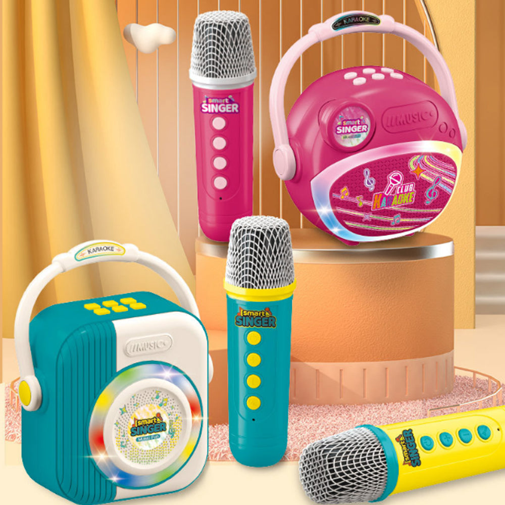 Wireless Bluetooth Karaoke Speaker with Microphone Home KTV Singing Toy-Green