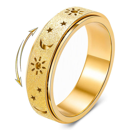 3Pcs Spinner Ring Stainless Steel Fun Playful Rotating Rings Ring Size AU Y
