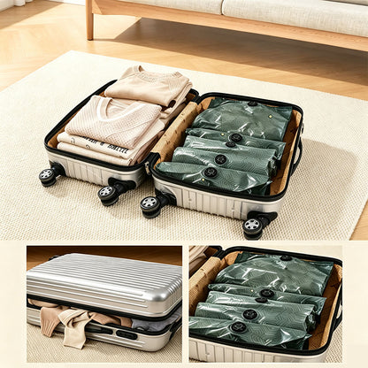 2 Piece Pump Free Roll Up Vacuum Storage Bags - Green