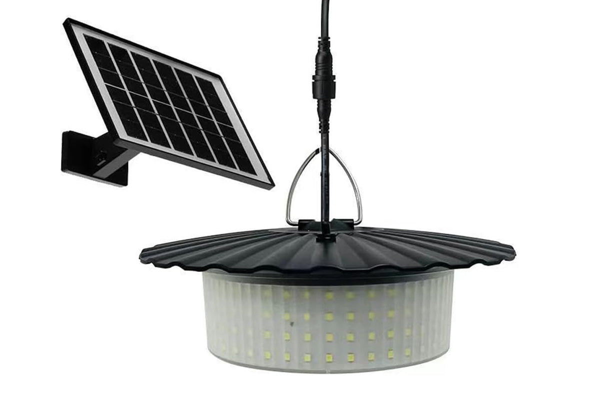 2Pcs 224-LED Solar Pendant Light with Moving Sensor Solar Light for Shed Camping Patio Tent