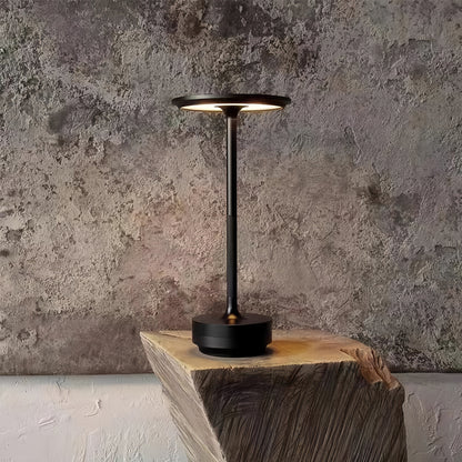 Retro Rechargeable Table Lamp with 3 Color Temperatures - Black