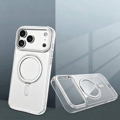 360 Degree Rotating Stand Case for iPhone 18Pro 17Pro - Clear