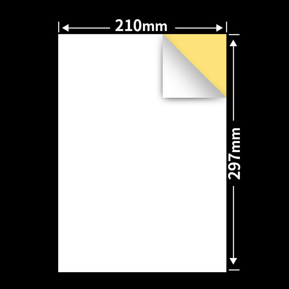 100 Sheets A4 Sticker Paper White Self-Adhesive Printable Label Sheets