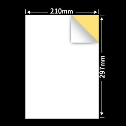 100 Sheets A4 Sticker Paper White Self-Adhesive Printable Label Sheets